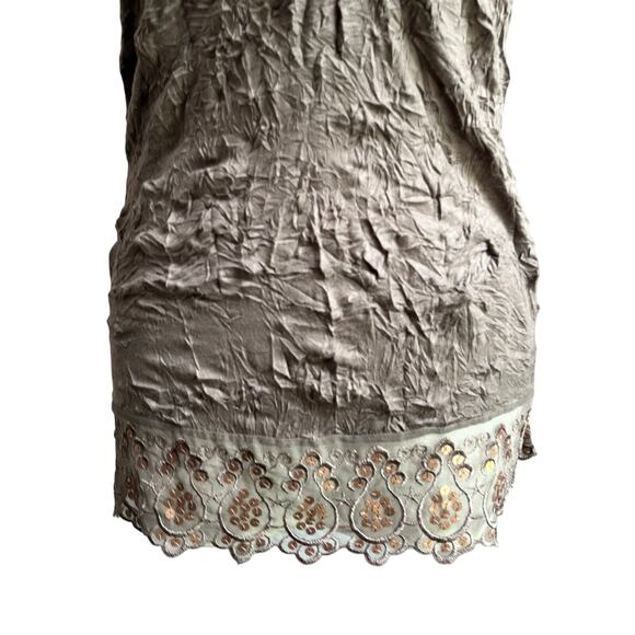 Y2K Weavers Brown Camisole Tank Top with Lace Sequin Detail Size L - Picture 7 of 10